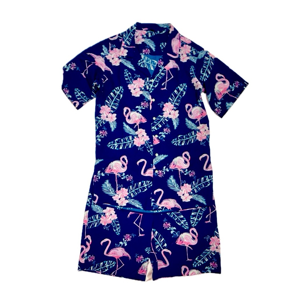 NWOT Men’s 2 Piece Size Small Tropical Flamingo Shorts Set